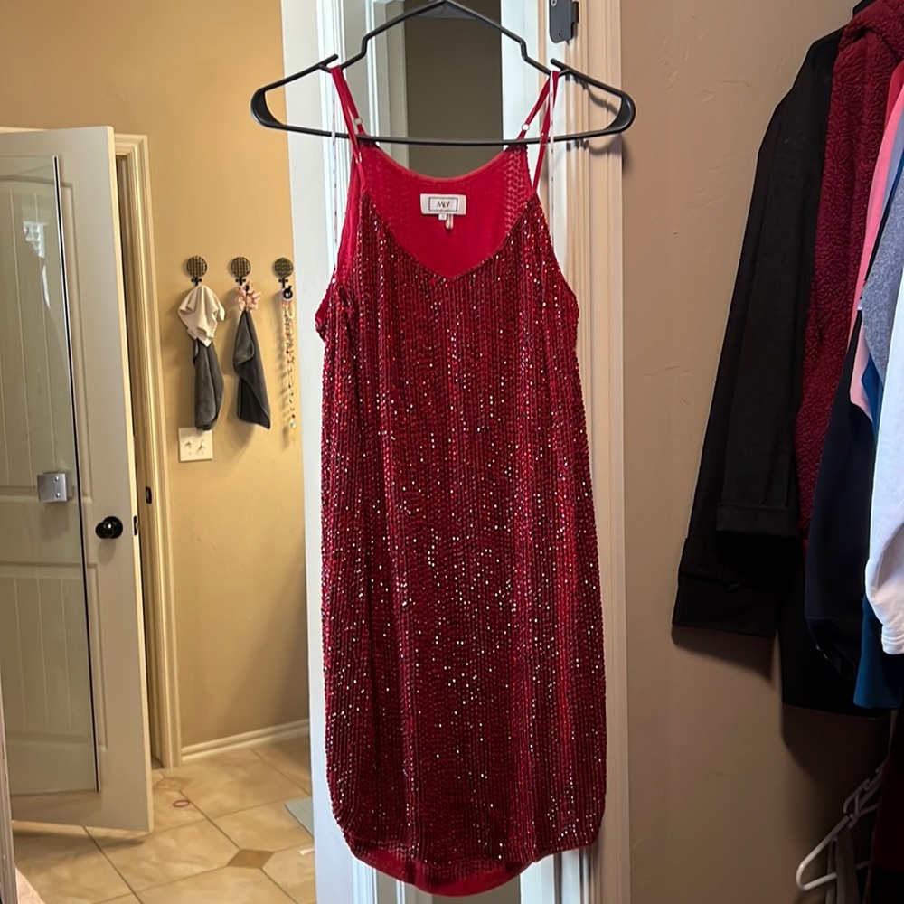 MLV Red Sequin Dress size small